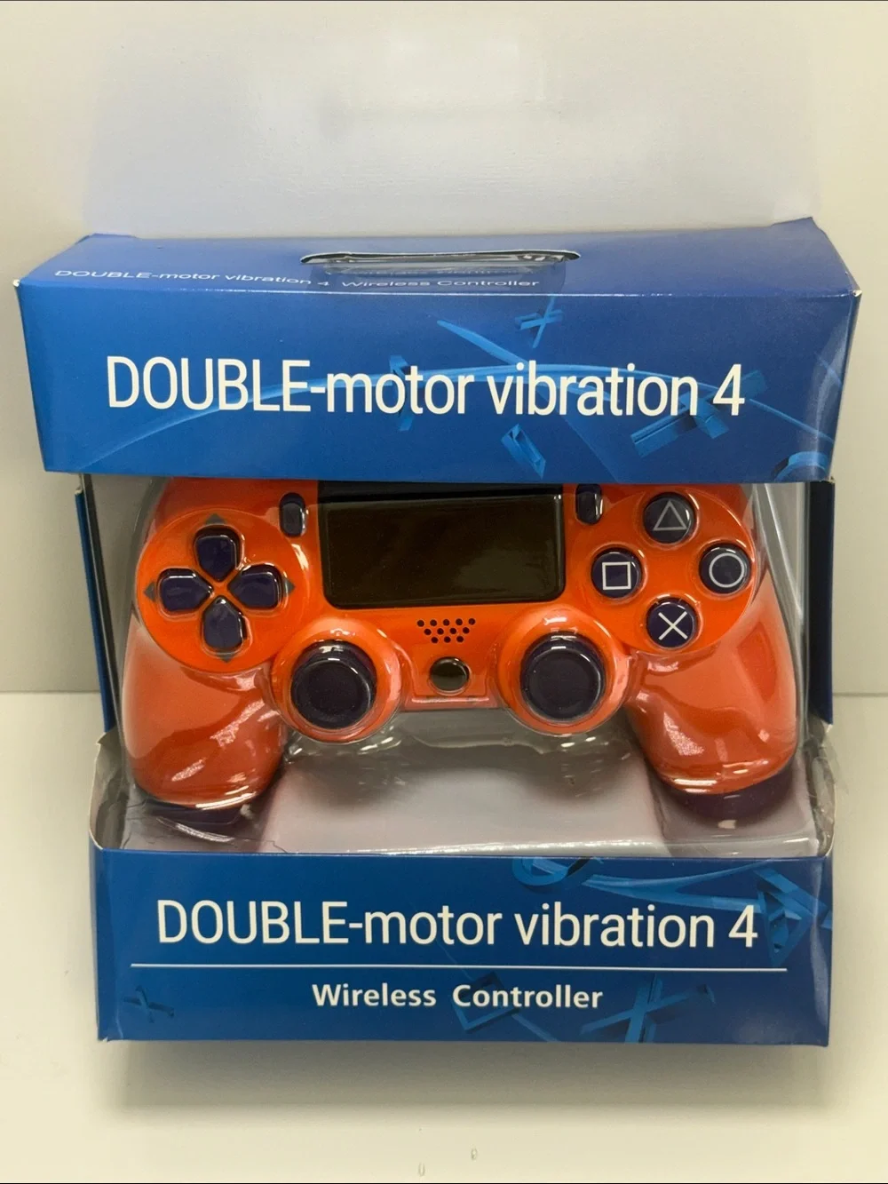 Orange Wireless Gaming Controller with Dual Motor Vibration
